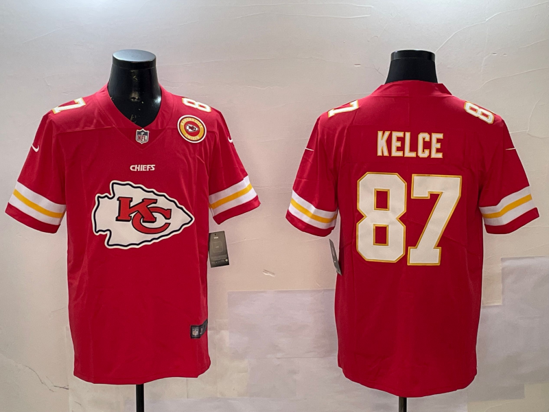 Men Kansas City Chiefs 87 Kelce red 2025 Nike Limited NFL Jersey
